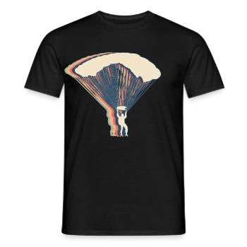 Paragliding Paragliding Parachute Retro - Men's T-Shirt - black - Front - AI Model Male 178 light (178cm)