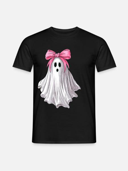 Coquettish Bow Ghost Ghost Spooky - Men's T-Shirt - black