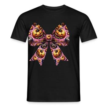 Coquette noeud citrouille motif effrayant Halloween maman - T-shirt homme - noir - Devant - AI Model Male 178 light (178cm)