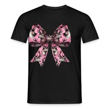 Coquette noeud motif renne Noël - T-shirt homme - noir - Devant - AI Model Male 178 light (178cm)