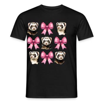 Coquette Bogen Frettchen niedlich rosa Mädchen Mom - Männer T-Shirt - Schwarz - Vorne - AI Model Male 178 light (178cm)