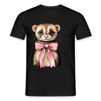 Coquette Bogen Frettchen niedlich rosa Mädchen Mom - Männer T-Shirt - Schwarz - Vorne - AI Model Male 178 light (178cm)