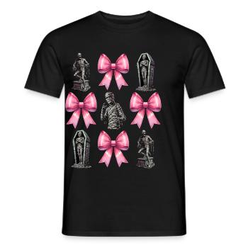 Coquettish Bow Mummy Spooky Halloween Mom - Men's T-Shirt - black - Front - AI Model Male 178 light (178cm)