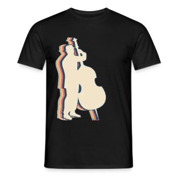 Cello Instrument Cellist Retro Line Art - Men's T-Shirt - black - Front - AI Model Male 178 light (178cm)