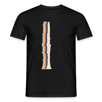 Clarinet Instrument Clarinetist Retro Line Art - Men's T-Shirt - black - Front - AI Model Male 178 light (178cm)