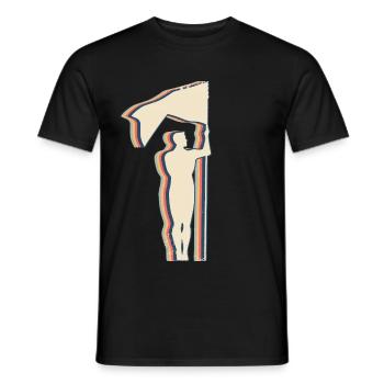Color Guard Marching Band Retro Line Art - Männer T-Shirt - Schwarz - Vorne - AI Model Male 178 light (178cm)