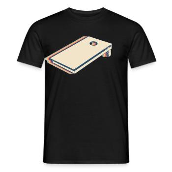 Cornhole Corn Hole Board Team Player Retro - Men's T-Shirt - black - Front - AI Model Male 178 light (178cm)