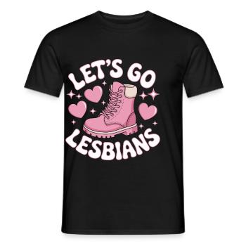 Let’s Go Lesbiennes Lesbienne - T-shirt homme - noir - Devant - AI Model Male 178 light (178cm)