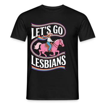 Let’s Go Lesbiennes Lesbienne - T-shirt homme - noir - Devant - AI Model Male 178 light (178cm)