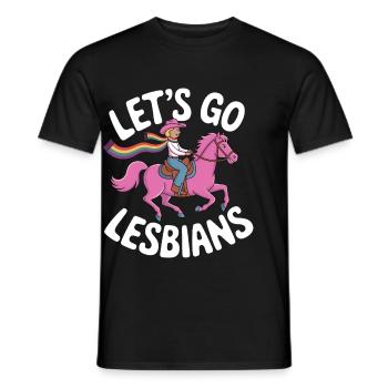 Let’s Go Lesbiennes Lesbienne - T-shirt homme - noir - Devant - AI Model Male 178 light (178cm)