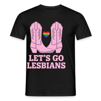 Let’s Go Lesbiennes Lesbienne - T-shirt homme - noir - Devant - AI Model Male 178 light (178cm)