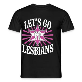Let’s Go Lesbiennes Lesbienne - T-shirt homme - noir - Devant - AI Model Male 178 light (178cm)