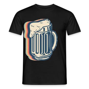 Bière artisanale Brasserie Brasserie maison Brasserie Rétro Line - T-shirt homme - noir - Devant - AI Model Male 178 light (178cm)