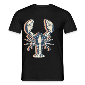 Crayfish Crayfish Crayfish Crayfish Retro Line Art - Men's T-Shirt - black - Front - AI Model Male 178 light (178cm)