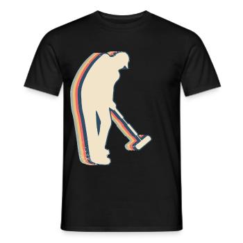 Croquet Player Team Retro Line Art - Men's T-Shirt - black - Front - AI Model Male 178 light (178cm)