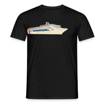 Cruise Cruise Vacation Retro Line Art - Men's T-Shirt - black - Front - AI Model Male 178 light (178cm)