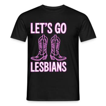 Let’s Go Lesbiennes Lesbienne - T-shirt homme - noir - Devant - AI Model Male 178 light (178cm)