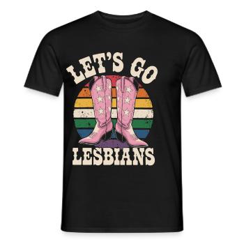 Let’s Go Lesbiennes Lesbienne - T-shirt homme - noir - Devant - AI Model Male 178 light (178cm)