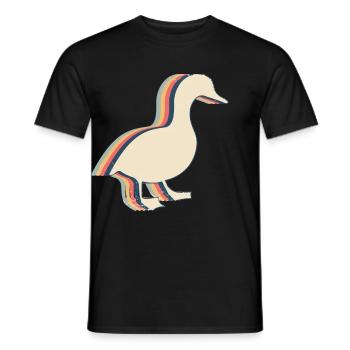 Canard Oie Rétro Line Art - T-shirt homme - noir - Devant - AI Model Male 178 light (178cm)