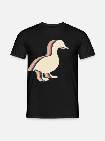 Duck Goose Retro Line Art - Men's T-Shirt - black