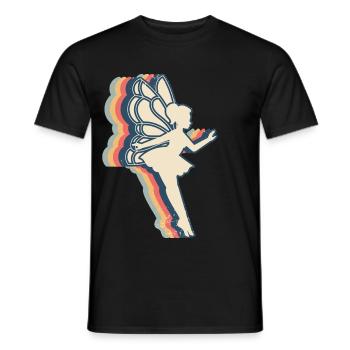 Fee Fairycore Retro Line Art - Männer T-Shirt - Schwarz - Vorne - AI Model Male 178 light (178cm)