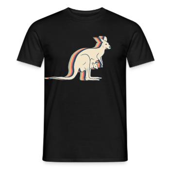 Kangaroo Australia Retro Line Art - T-shirt homme - noir - Devant - AI Model Male 178 light (178cm)