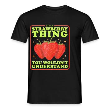 Erdbeeren Erdbeere Strawberry Geschenke - Männer T-Shirt - Schwarz - Vorne - AI Model Male 178 light (178cm)