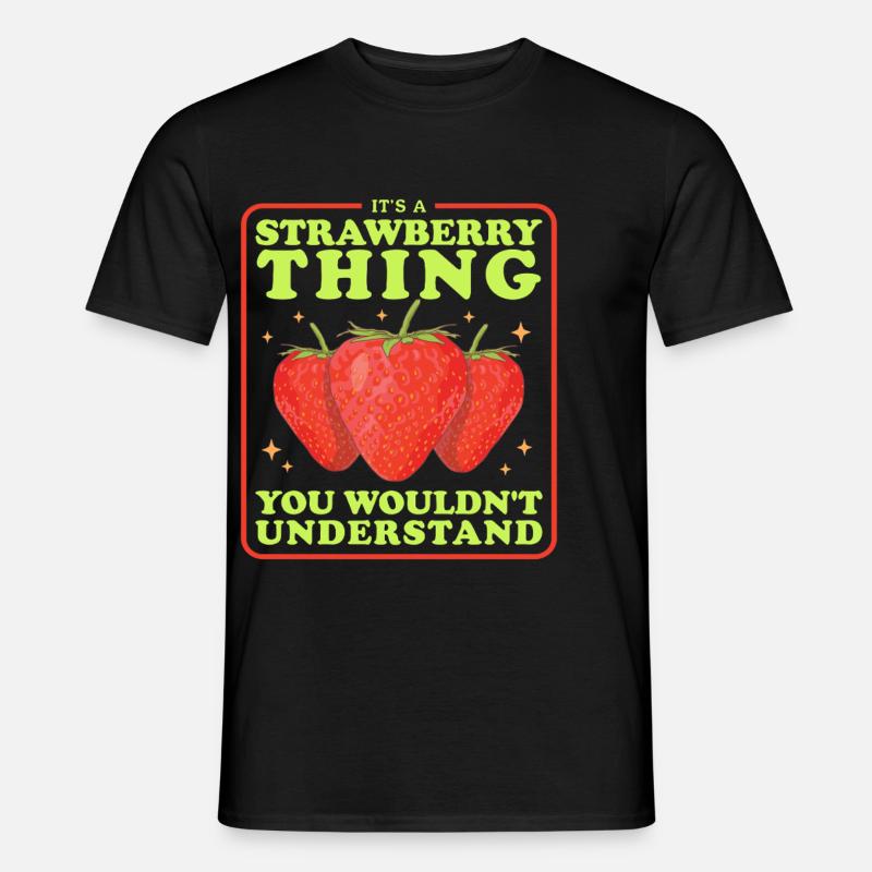 Erdbeeren Erdbeere Strawberry Geschenke - Männer T-Shirt - Schwarz