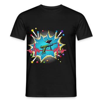 Bowling Pop Art Comic Retro Herzschlag - Männer T-Shirt - Schwarz - Vorne - AI Model Male 178 light (178cm)