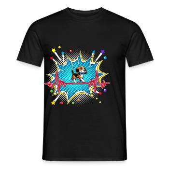 Gabelstapler Pop Art Comic Retro Herzschlag - Männer T-Shirt - Schwarz - Vorne - AI Model Male 178 light (178cm)