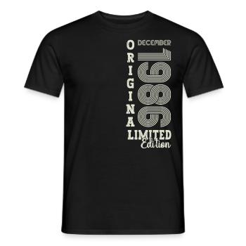 Original December 1986 36th Birthday Gift - Men's T-Shirt - black - Front - AI Model Male 178 light (178cm)