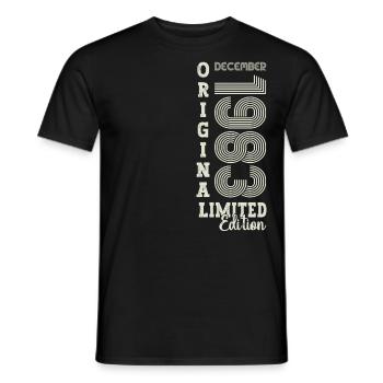 Original December 1983 39th birthday gift - Men's T-Shirt - black - Front - AI Model Male 178 light (178cm)