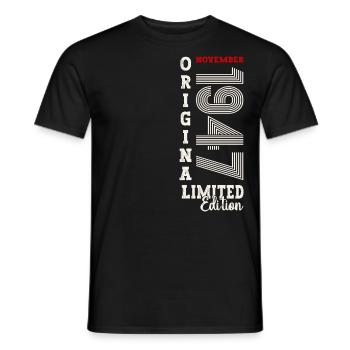 77th Birthday Original November 1947 Volume 47 - Men's T-Shirt - black - Front - AI Model Male 178 light (178cm)