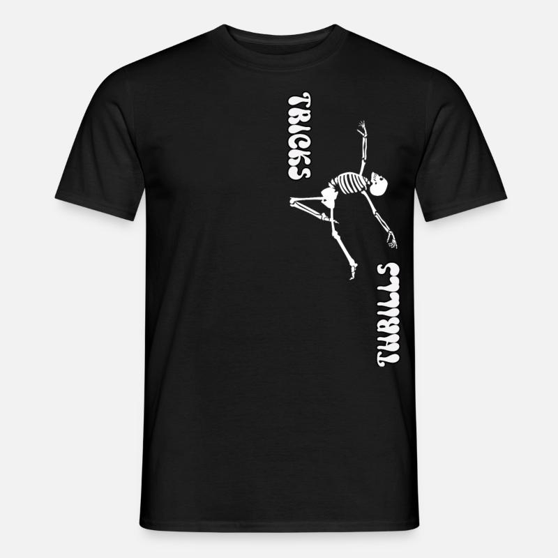 TRICKS ODER NERVENKITZEL, HALLOWEEN-SKELETTTANZ - Männer T-Shirt - Schwarz