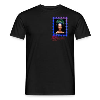 peacock Stamp - Männer T-Shirt - Schwarz - Vorne - AI Model Male 178 light (178cm)