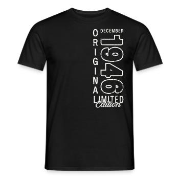 77e anniversaire Original Décembre Né 1946 - T-shirt homme - noir - Devant - AI Model Male 178 light (178cm)