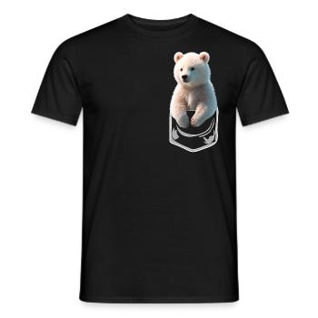 Polar Bear Polar Bear In Breast Pocket Shirt Pocket - Men's T-Shirt - black - Front - AI Model Male 178 light (178cm)