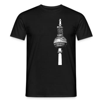 TV Tower Berlin Alex - Men's T-Shirt - black - Front - AI Model Male 178 light (178cm)