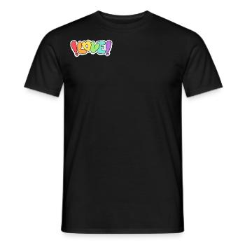 "Love" rainbow lettering - Men's T-Shirt - black - Front - AI Model Male 178 light (178cm)