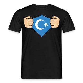 Uyghur Flag Design - Men's T-Shirt - black - Front - AI Model Male 178 light (178cm)