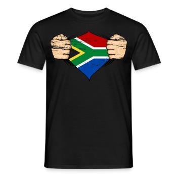 Südafrika Flagge Design used - Männer T-Shirt - Schwarz - Vorne - AI Model Male 178 light (178cm)