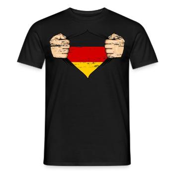 Germany flag design used - Men's T-Shirt - black - Front - AI Model Male 178 light (178cm)
