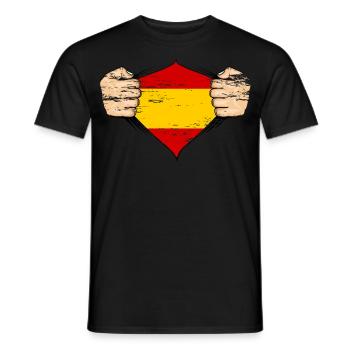 Spain flag design used - Men's T-Shirt - black - Front - AI Model Male 178 light (178cm)
