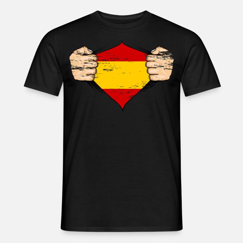 Spanien Flagge Design used - Männer T-Shirt - Schwarz