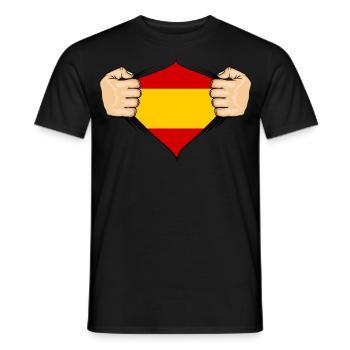 Spain Flag Design - Men's T-Shirt - black - Front - AI Model Male 178 light (178cm)