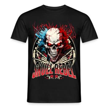 Totenkopf Totenschädel Skelett Motorrad Biker Gang - Männer T-Shirt - Schwarz - Vorne - AI Model Male 178 light (178cm)