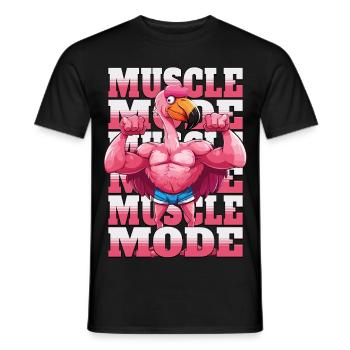 Flamingo Muskeln Fitness Bodybuilding Muscle Mode - Männer T-Shirt - Schwarz - Vorne - AI Model Male 178 light (178cm)