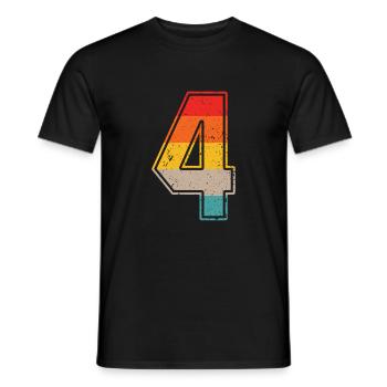4 ans maillot rétro numéro 4 T shirt numéro 4 - T-shirt homme - noir - Devant - AI Model Male 178 light (178cm)