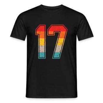 17 years retro jersey number 17 T-shirt number 17 - Men's T-Shirt - black - Front - AI Model Male 178 light (178cm)