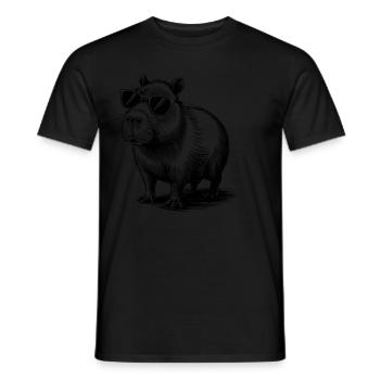 Drôle Capybara Sommeil Chemise Costume Pyjama - T-shirt homme - noir - Devant - AI Model Male 178 light (178cm)